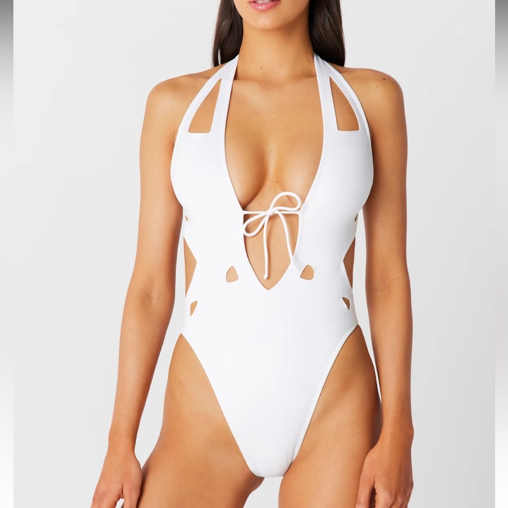 CICI B. Charlie Plunging One-Piece in white- women’s small